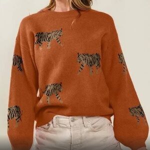 BiBi Tiger Sweater (Rust Colored)